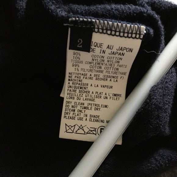 Y’S YOHJI YAMAMOTO Navy Blue Wool Sweater w/ Blue Plaid Ruched Insert 2 M - Picture 5 of 5